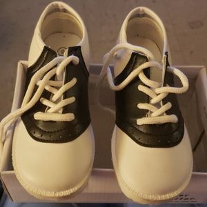 Black and white toddler shoes